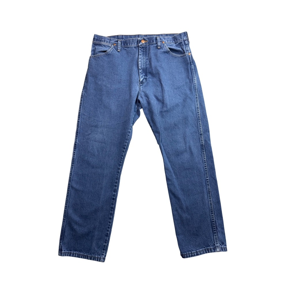 Wrangler 13MWZPW Cowboy Cut Original Fit Jeans Mens 38x30 Blue Denim High Rise